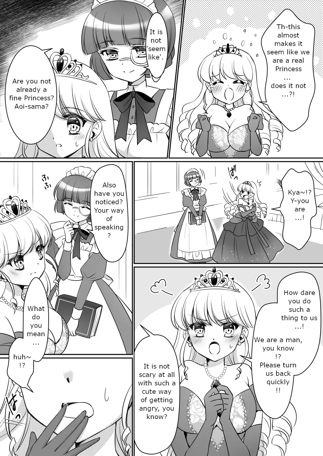 [Amuai Okashi Seisakusho (Kagura Kurumi)] Zettai ni Ohime-sama ni Nanka Narimasen wa! ~Ohime-sama Taiken de Ohime-sama ni Sareta Ore~ | I will never become a princess! ~I was made into a princess through the princess experience~ [English] image number 15