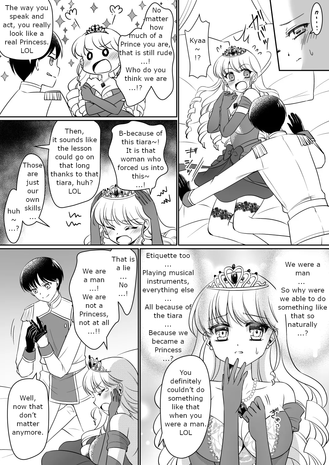 [Amuai Okashi Seisakusho (Kagura Kurumi)] Zettai ni Ohime-sama ni Nanka Narimasen wa! ~Ohime-sama Taiken de Ohime-sama ni Sareta Ore~ | I will never become a princess! ~I was made into a princess through the princess experience~ [English] image number 25
