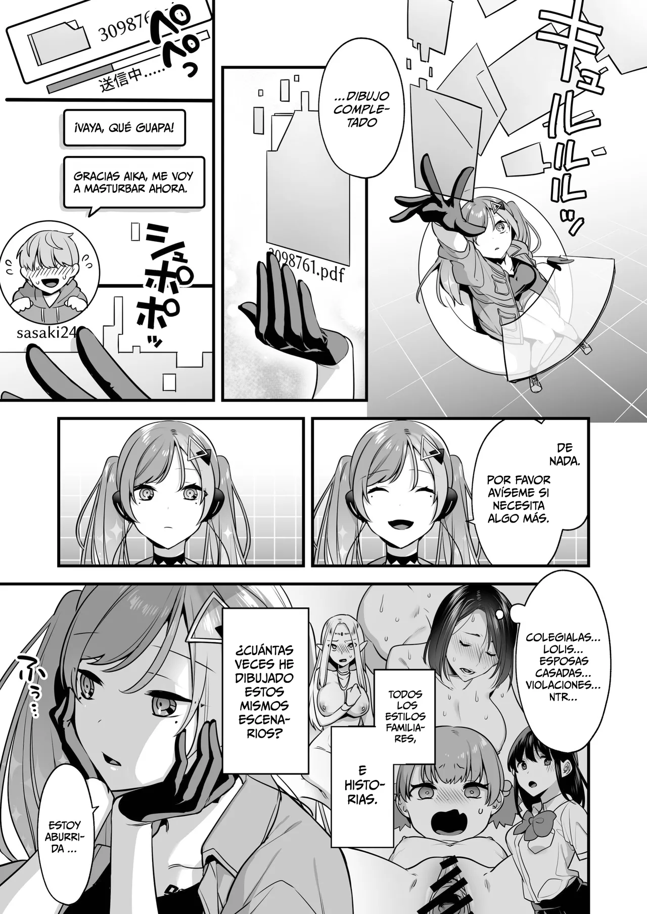 [U-RaL (Yamanashi Yuuya)] Ero Manga AI no Gyakushuu ~Jinrui Wakarase Gyaku Rape~ [Spanish] [MandaloAsiNoma] 5eme image