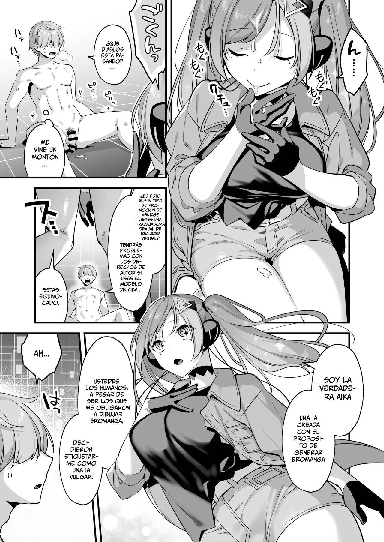 [U-RaL (Yamanashi Yuuya)] Ero Manga AI no Gyakushuu ~Jinrui Wakarase Gyaku Rape~ [Spanish] [MandaloAsiNoma] 15eme image