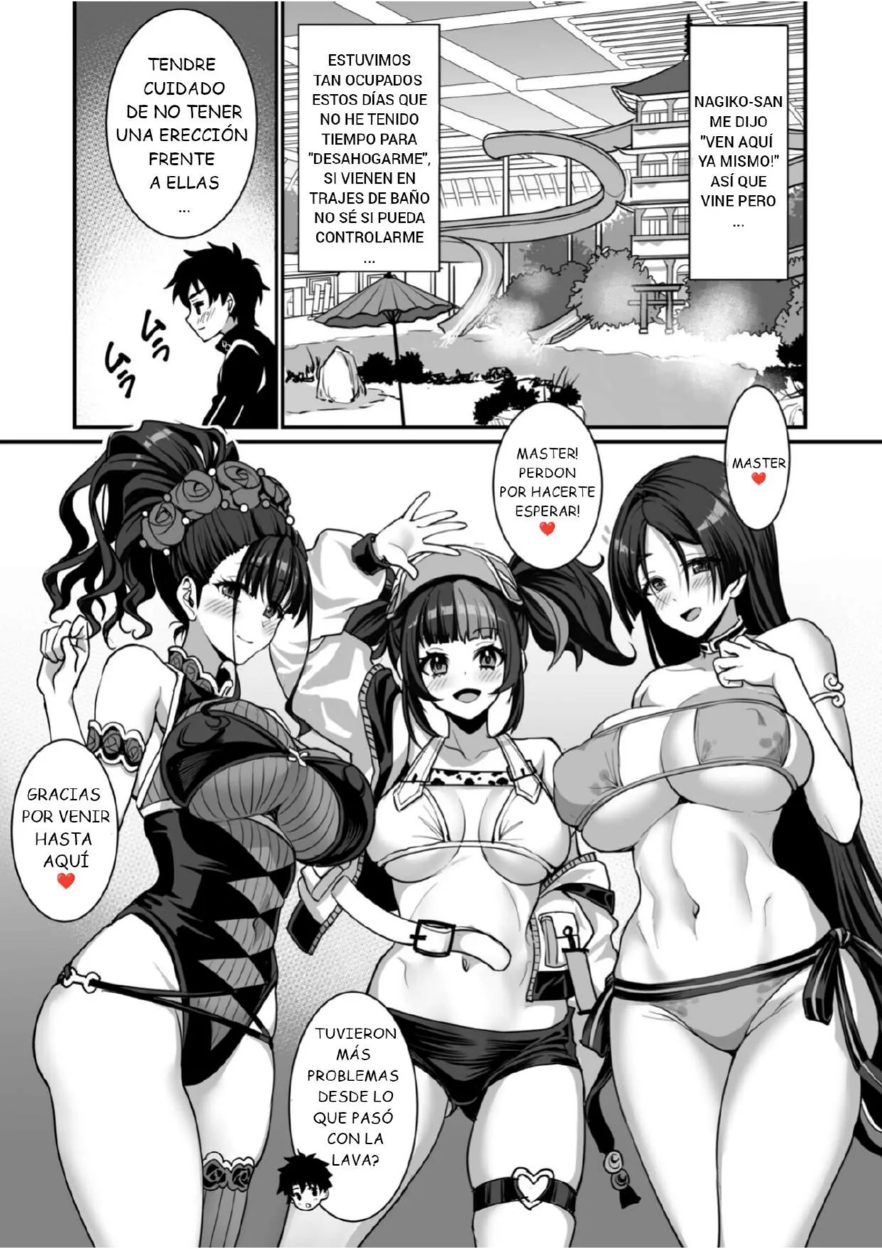 [Yohsyuan (Son Yohsyu)] Heian Joshi to 4P Fuuzoku Play | Chicas 4P de Heian. Juego Sexy de Baño (Fate/Grand Order) [Spanish] [Un Máster de la Costa] [Digital] image number 2