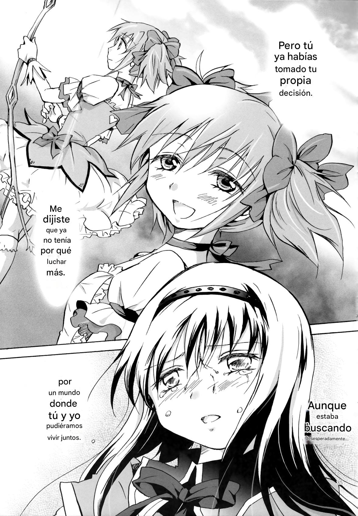 (GirlsLoveFestival 8) [peachpulsar (Mira)] Eien ni Anata o Omou (Puella Magi Madoka Magica) [Spanish] [CristoferDeLosAndes] image number 35