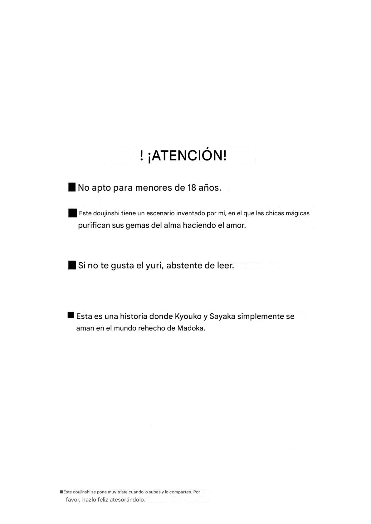 (C84) [Energia (Pikachi)] Atashitachi no Jigo Senkyou | A Strategic Report of Our Pillow Talk (Puella Magi Madoka Magica) [SPANISH](traductor:CristoferDeLosAndes) image number 3