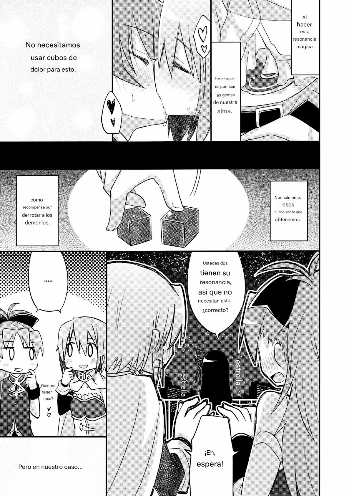 (C84) [Energia (Pikachi)] Atashitachi no Jigo Senkyou | A Strategic Report of Our Pillow Talk (Puella Magi Madoka Magica) [SPANISH](traductor:CristoferDeLosAndes) image number 5