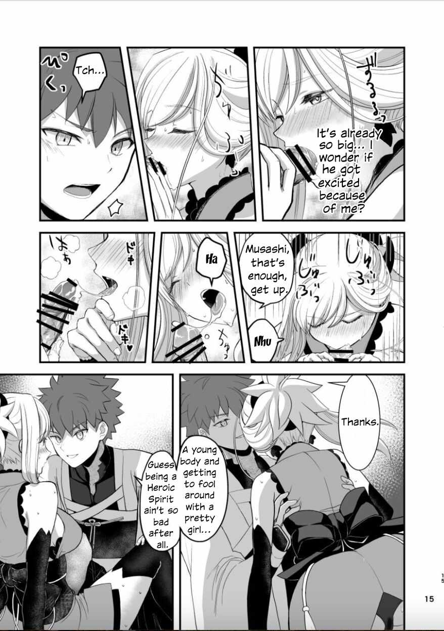 (C102) [Danbara dining hall (Nekohara Rurika)] Musashi-chan to Sex Shinaito Derenai Heya - A room you can't get out of unless you and Musashih avea se***. (Fate/Grand Order) [English] 画像番号 14