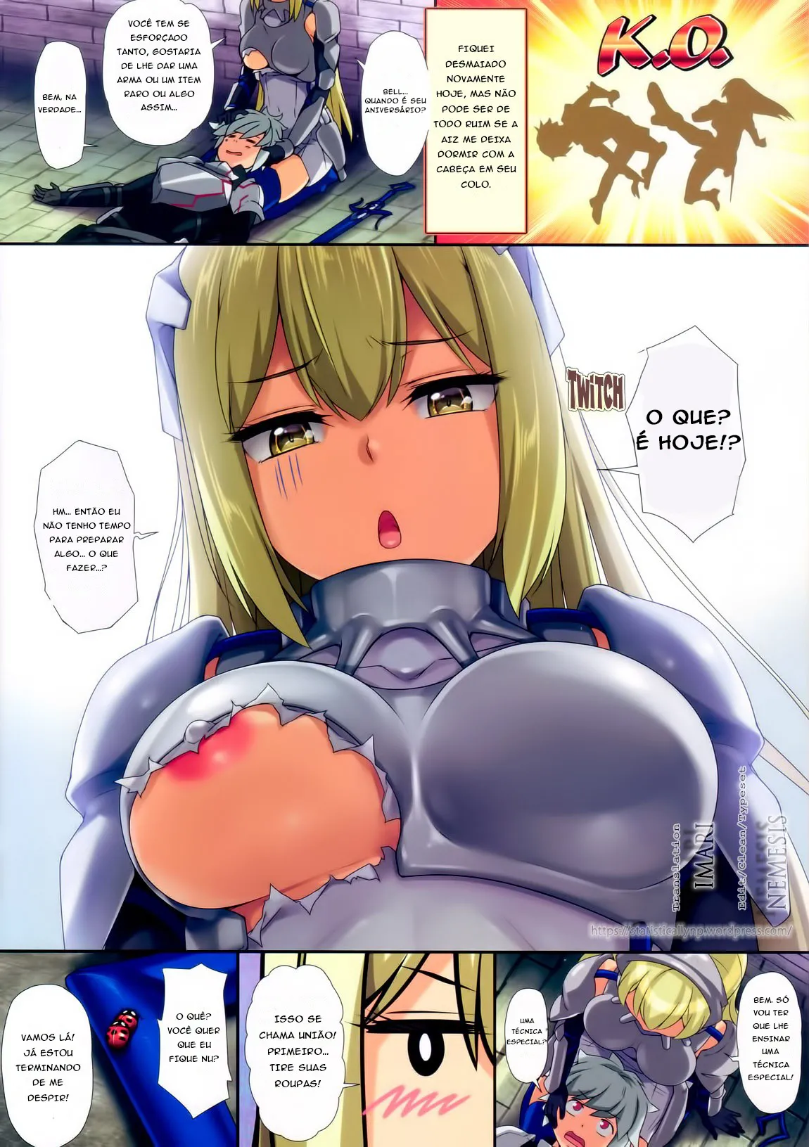 [Wata 120 Percent (Menyoujan)] Tanjoubi ni Onnanoko to Gattai suru no wa Yume Darou ka - Is it a dream to have sex with girls on my birthday (Dungeon ni Deai o Motomeru no wa Machigatteiru Darou ka) [Portuguese-BR] [Blacksub] [Decensored] 이미지 번호 2