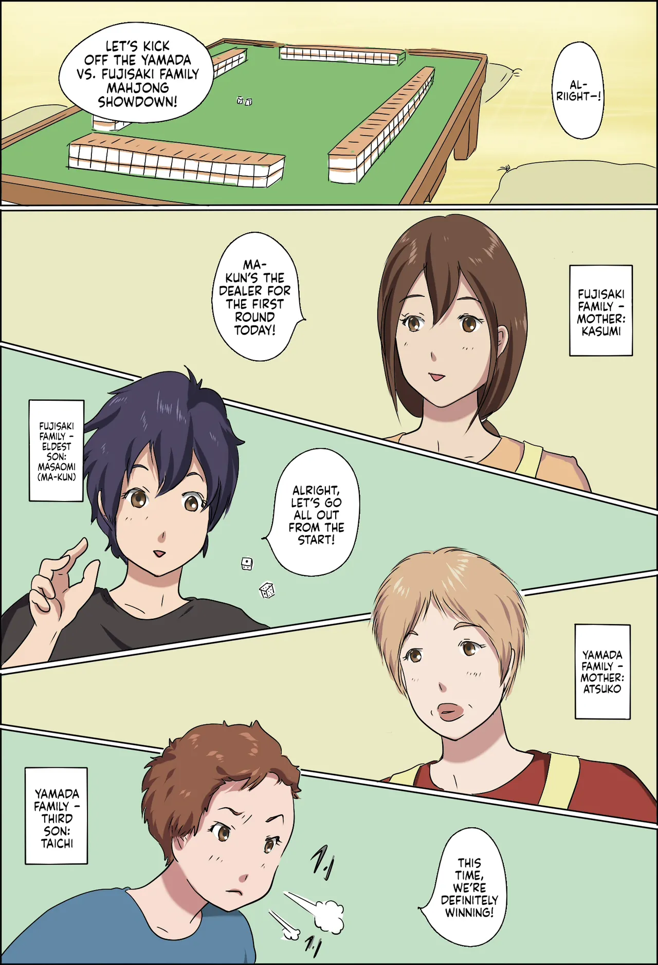 [Zenmai Kourogi] Kazoku Taikou Mahjan Taikai | Mahjong Showdown [English] [Sonarin迫] image number 2