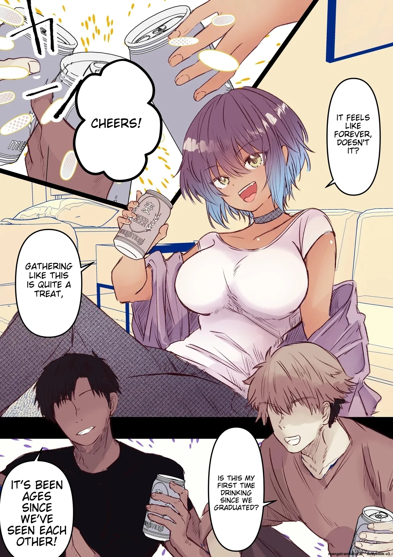 (AI Translation)[Marinemate] Boyish de Kyonyuu na Kanojo ga Mukashi no Otoko Tomodachi to Nomikai ni Itta Kiri 画像番号 2