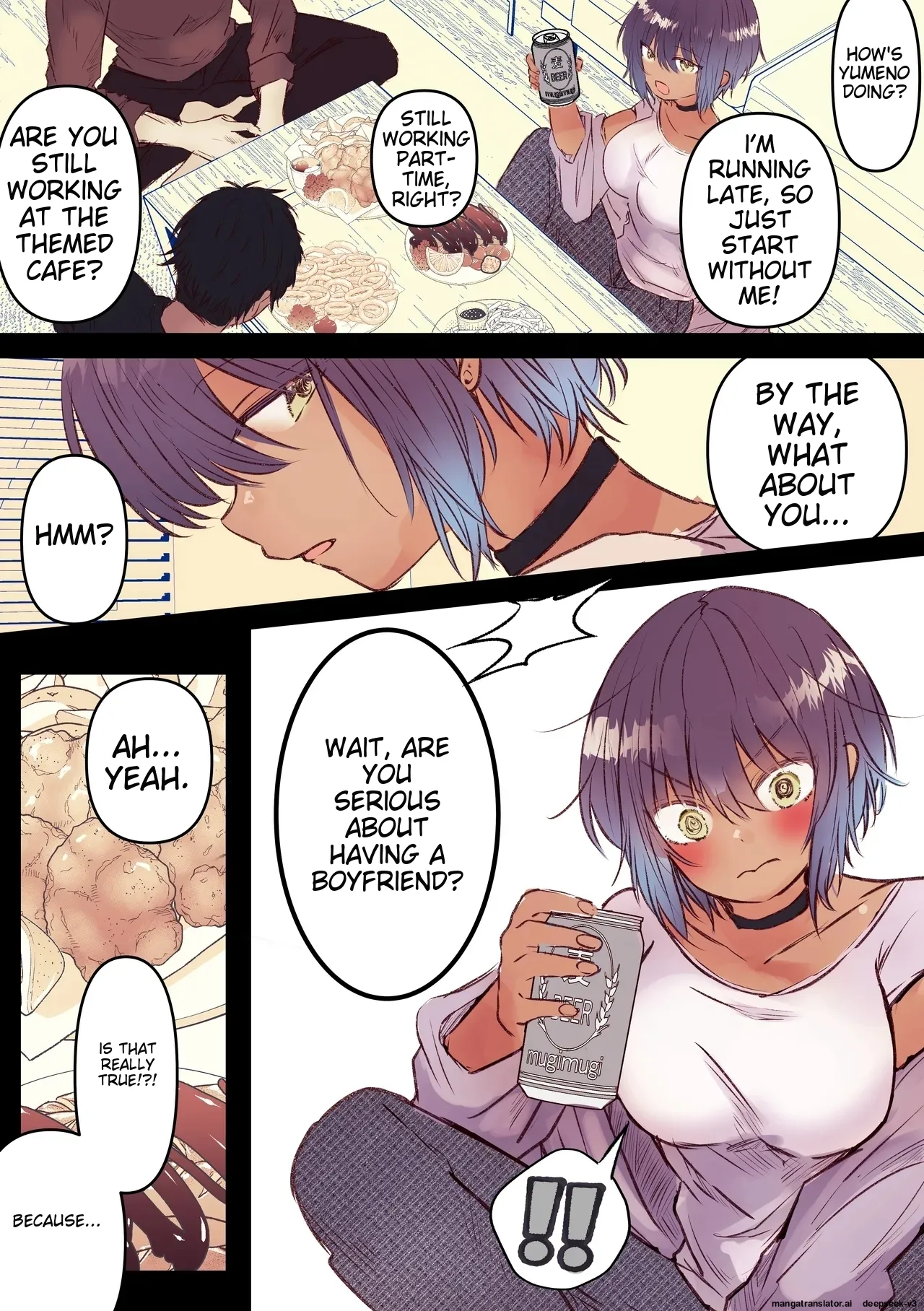 (AI Translation)[Marinemate] Boyish de Kyonyuu na Kanojo ga Mukashi no Otoko Tomodachi to Nomikai ni Itta Kiri 画像番号 3