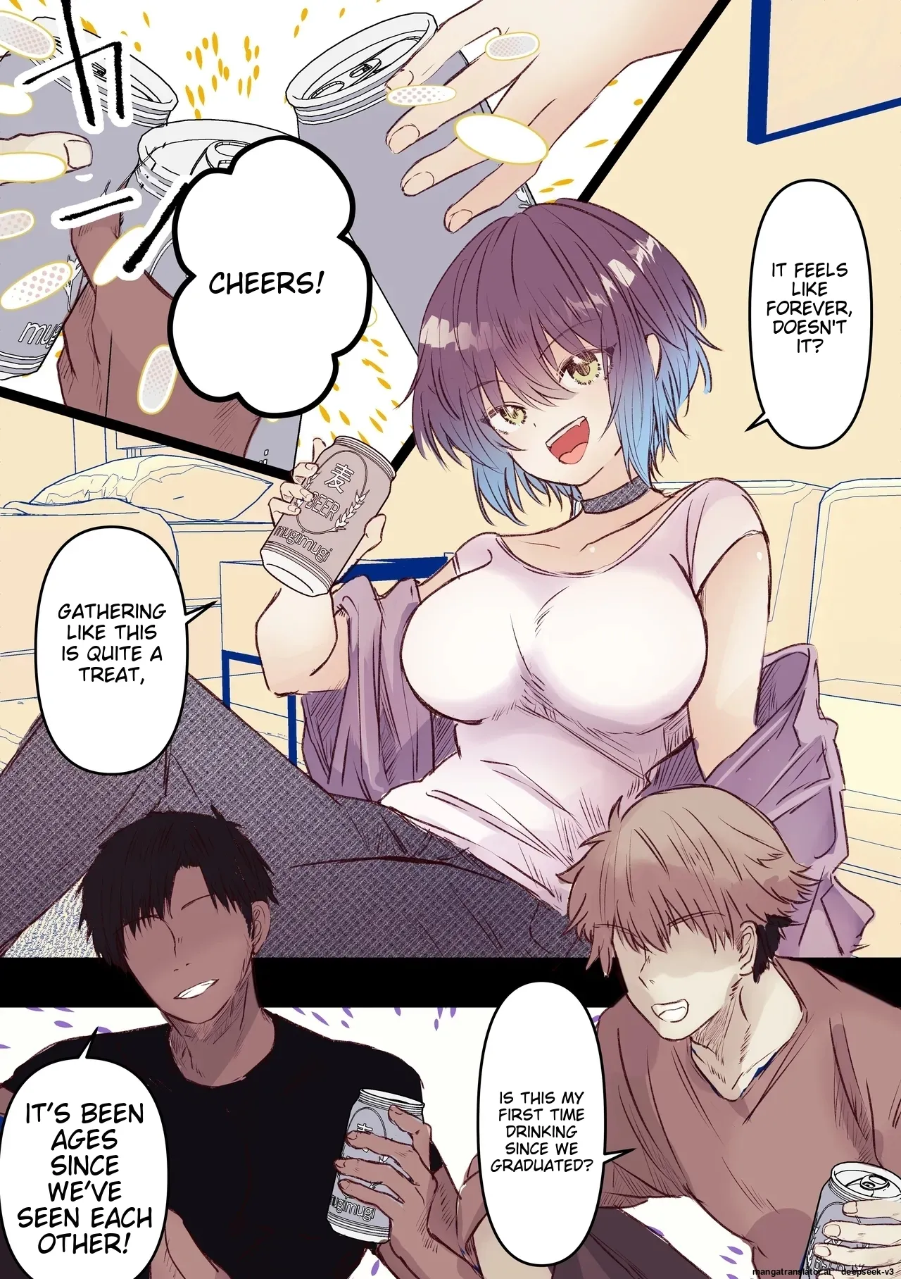 (AI Translation)[Marinemate] Boyish de Kyonyuu na Kanojo ga Mukashi no Otoko Tomodachi to Nomikai ni Itta Kiri 画像番号 49