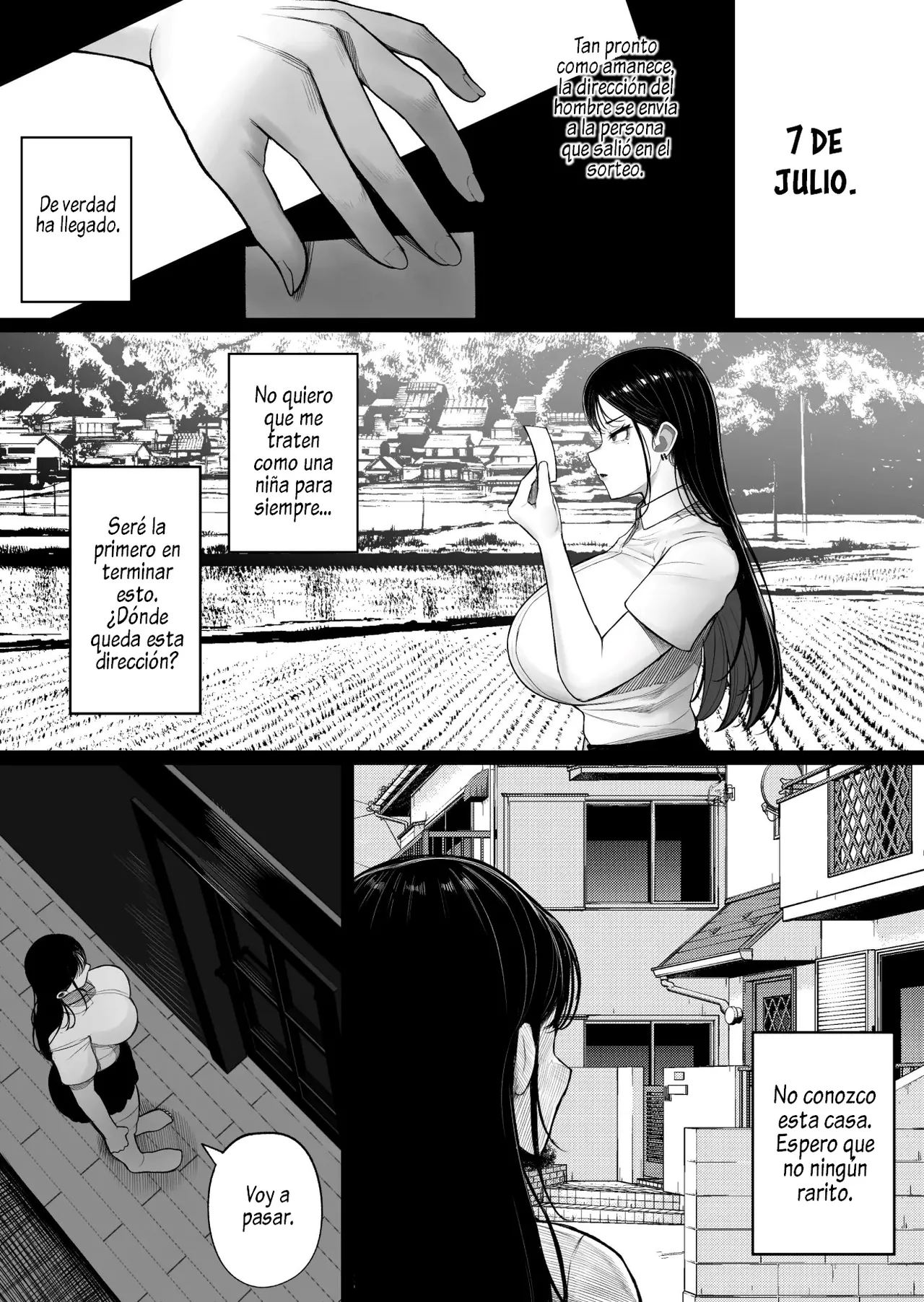 [Kurukuru] Mura no Kishuu de Bakunyuu Yankee to Yareta Hanashi | Pude Tener Sexo Con Una Delincuente De Pechos Enormes Debido A Una Extraña Costumbre Del Pueblo [Spanish] [Al Chile no Sé Scan] image number 8