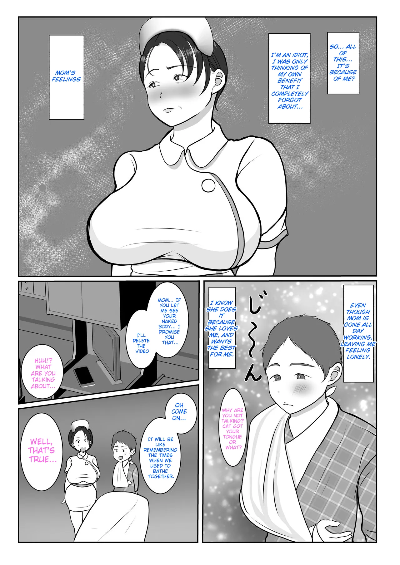 [Benii Kenkyuujo] Ki no Tsuyoi Kangoshi Kaa-chan ga, Ore no Kanojo ni Natte kurete Hanashi | The story of how my stubborn nurse mother became my girlfriend! [English] numero di immagine  24