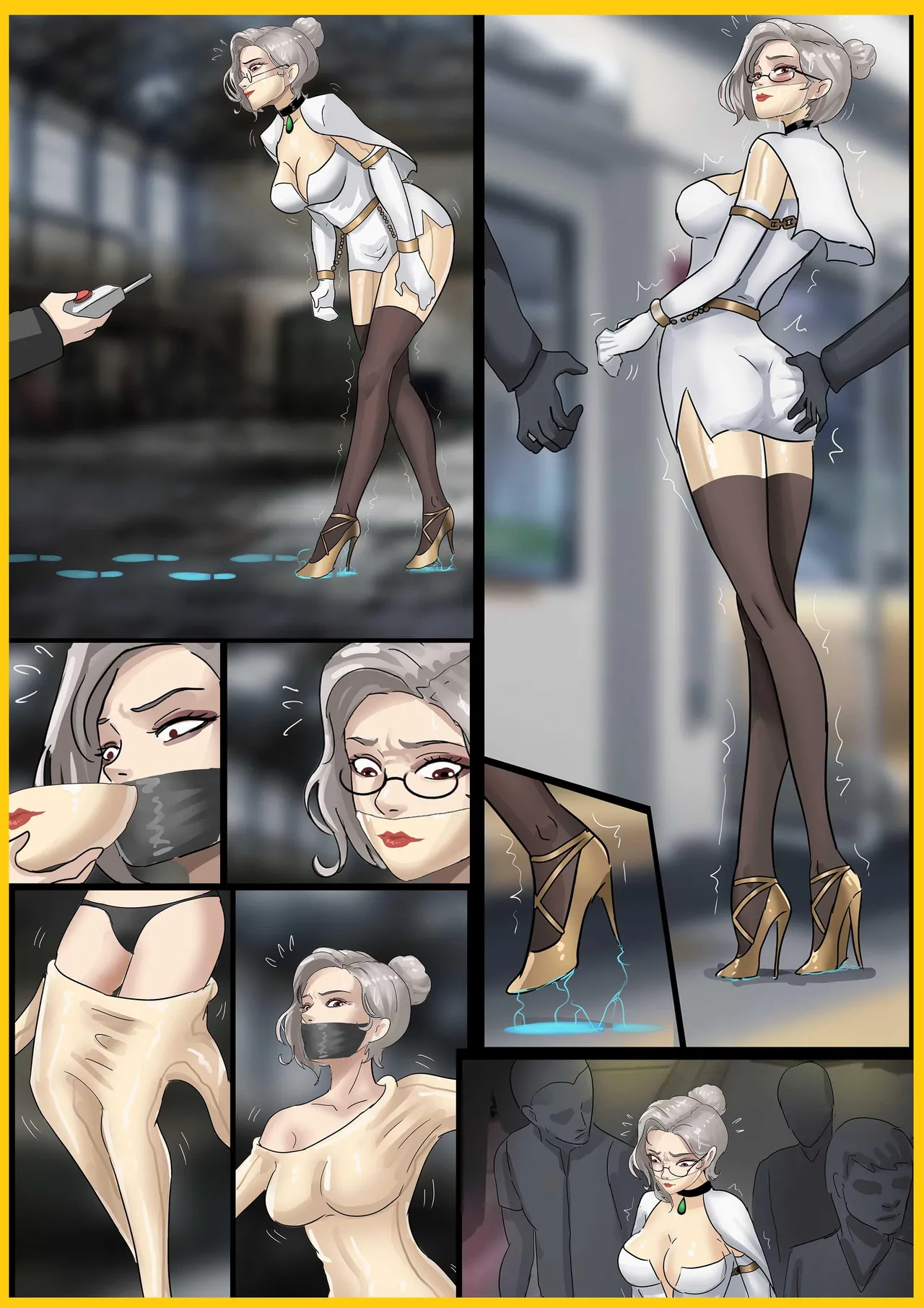 《完美的伪装拘束 》美女被精密道具伪装拘束 被迫拘束行走 被路人肆意玩弄无法反抗 图片编号 1