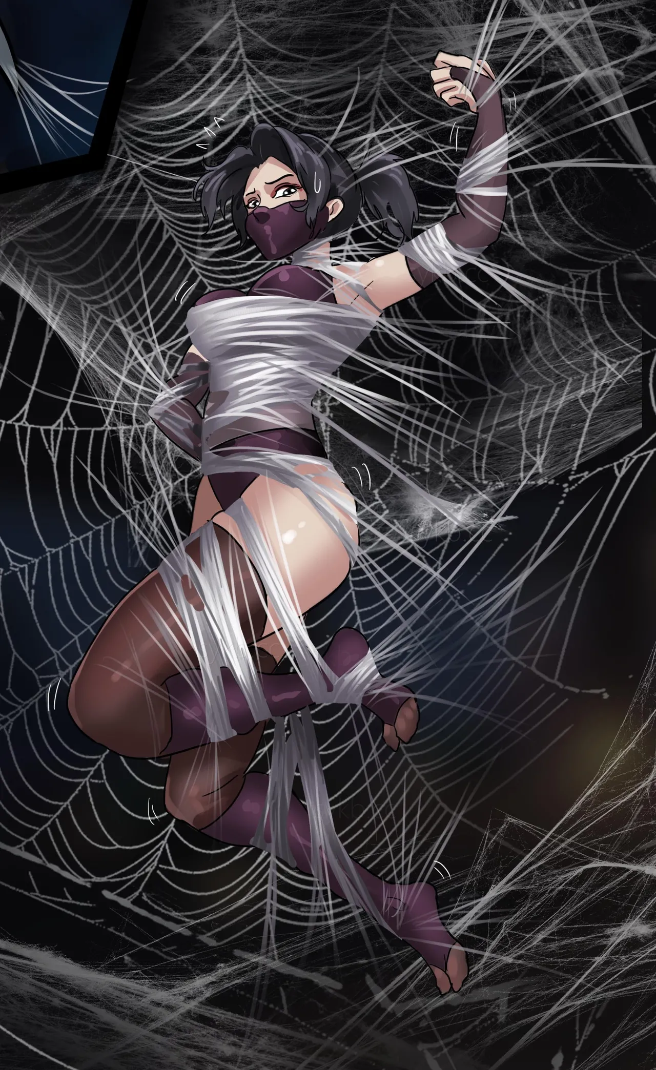 [King]《经典题材—性感女忍者村的陷落》超大规模群缚 黏液 蛛丝 触手 各种玩法 性感情趣女忍被成群囚禁玩弄 numero di immagine  26