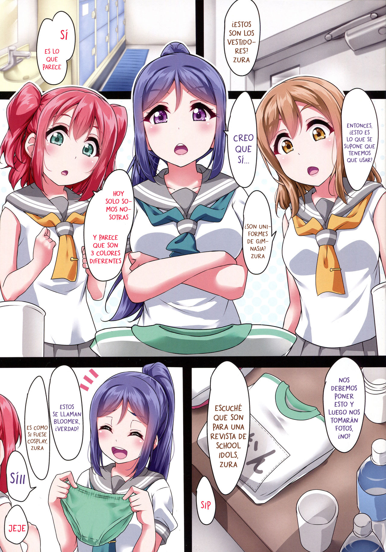 (C95) [corori (Yopparai Oni?)] BURUKAN ~ Buruma de Satsueikai!？| BURUKAN ~ ¿¡Una sesión de fotos en bloomers!？(Love Live! Sunshine!!) [Español] [Traducciones necesarias] 画像番号 2