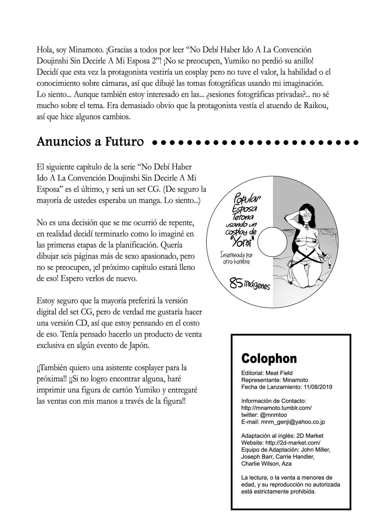 [Hatake no Oniku (Minamoto)] Tsuma ni Damatte Sokubaikai ni Ikun ja Nakatta 2 | No Debí Haber Ido A La Convención Doujinshi Sin Decirle A Mi Esposa 2 [Spanish] [Shirosaki Scans] [Digital] numero di immagine  37