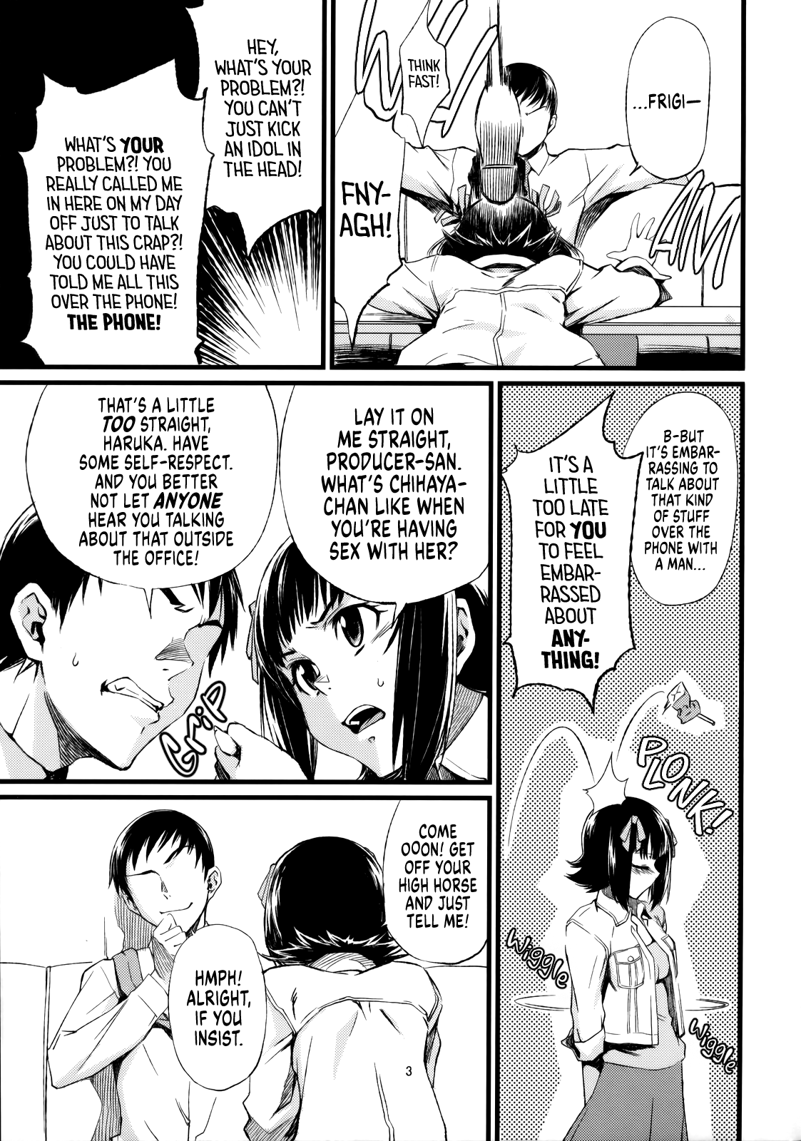 (C77) [Chotto Dake Aruyo. (Takemura Sesshu)] Haruka to Chihaya to Producer. ー Haruka, Chihaya and Producer (THE IDOLM@STER) [English] [head empty] numero di immagine  4