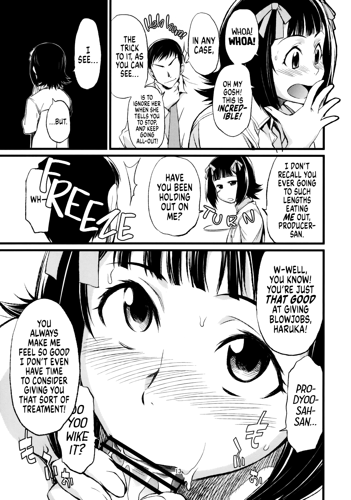 (C77) [Chotto Dake Aruyo. (Takemura Sesshu)] Haruka to Chihaya to Producer. ー Haruka, Chihaya and Producer (THE IDOLM@STER) [English] [head empty] numero di immagine  14