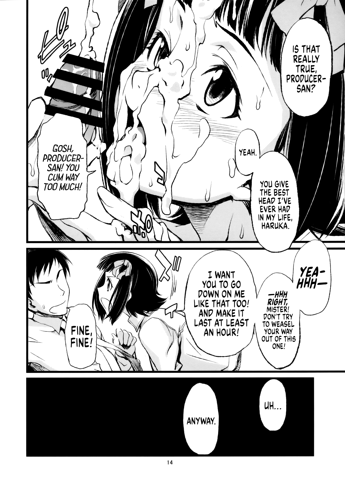 (C77) [Chotto Dake Aruyo. (Takemura Sesshu)] Haruka to Chihaya to Producer. ー Haruka, Chihaya and Producer (THE IDOLM@STER) [English] [head empty] numero di immagine  15