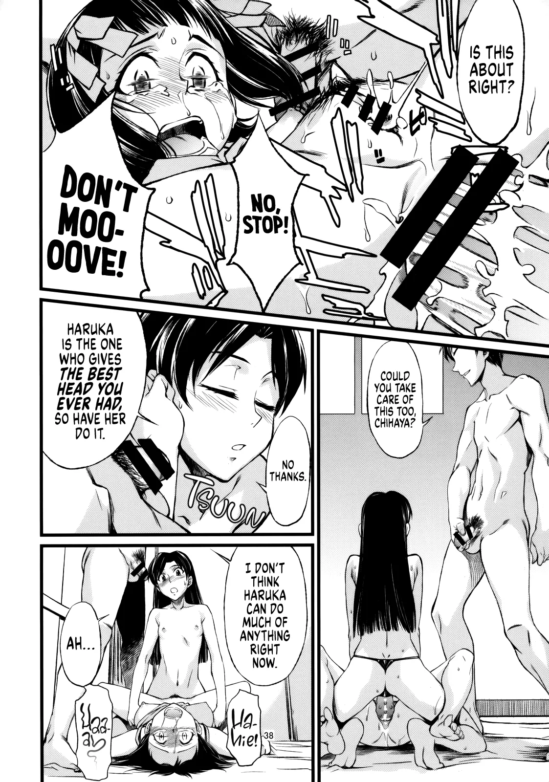 (C77) [Chotto Dake Aruyo. (Takemura Sesshu)] Haruka to Chihaya to Producer. ー Haruka, Chihaya and Producer (THE IDOLM@STER) [English] [head empty] numero di immagine  39