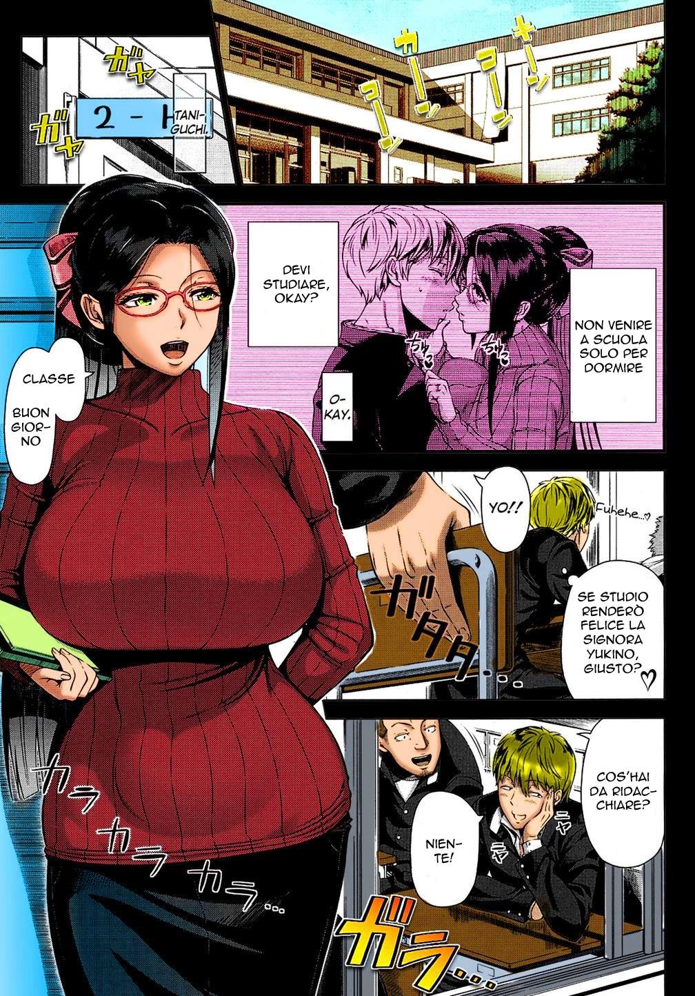 [Shinozuka Yuuji] Yukino Sensei no Seikyouiku | Una Prof Molto Disponibile (COMIC saseco Vol. 1) [Italian] [Colorized] [Decensored] image number 3