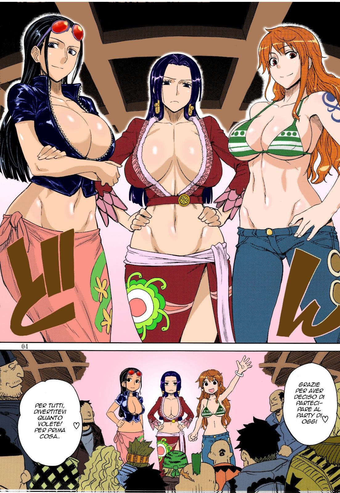 (C81) [Choujikuu Yousai Kachuusha (Denki Shougun)] MEROMERO GIRLS NEW WORLD (One Piece) [Italian] [Decensored] [Colorized] image number 3