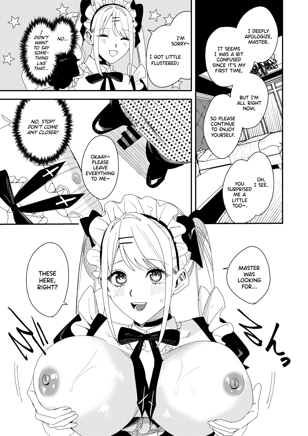 [Amuai Okashi Seisakusho (Betty)] Sekuhara Kyaku wa Maid ni shite Gohoushi Saseyo | Harasser Turned Maid Is Made to Service [English] 24eme image