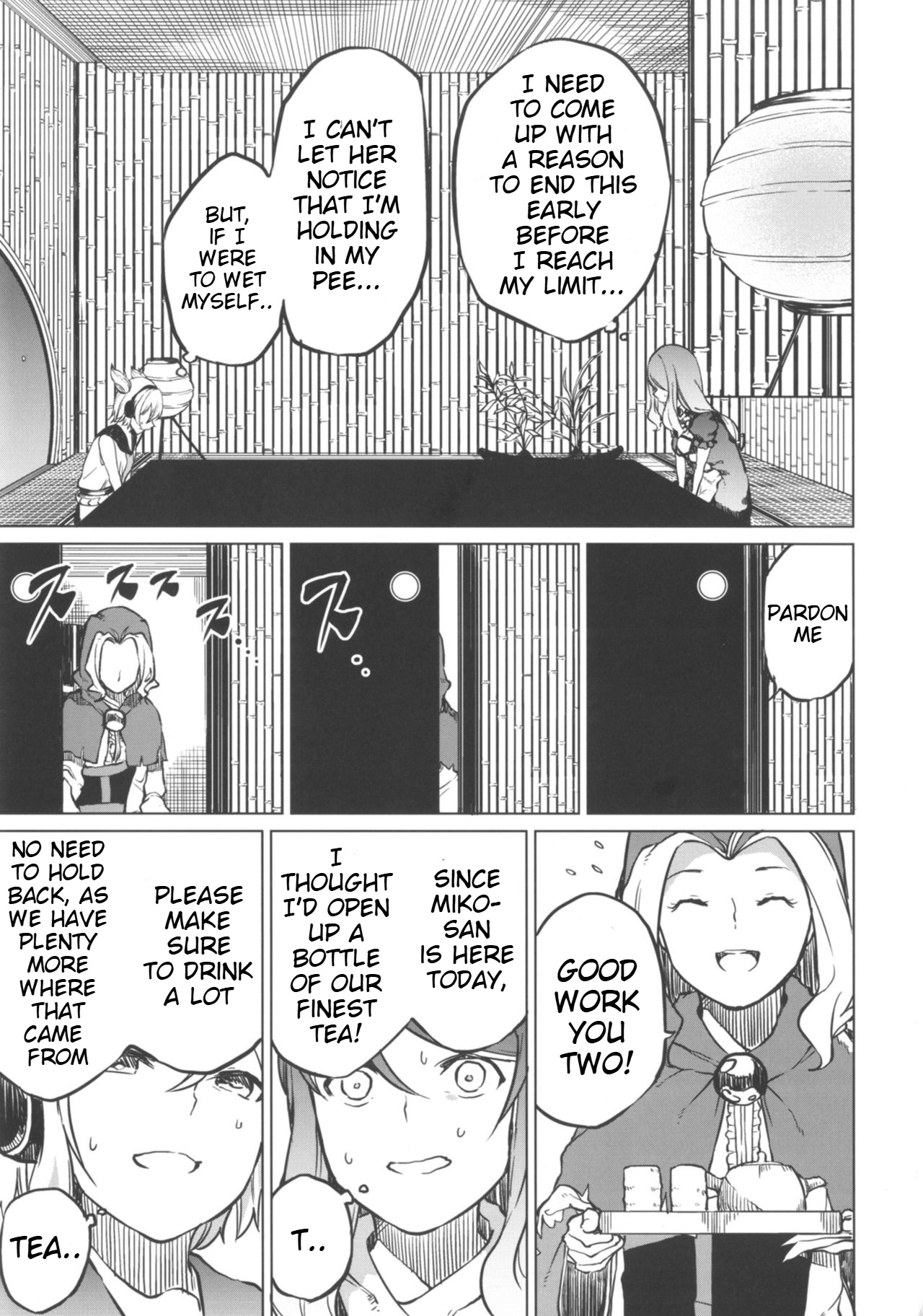 (Shuuki Reitaisai 4) [Tukimi Atelier (KURUTSUKI)] Toire ni ikitai! Hijiri desuga (Touhou Project) [English] imagen número 9