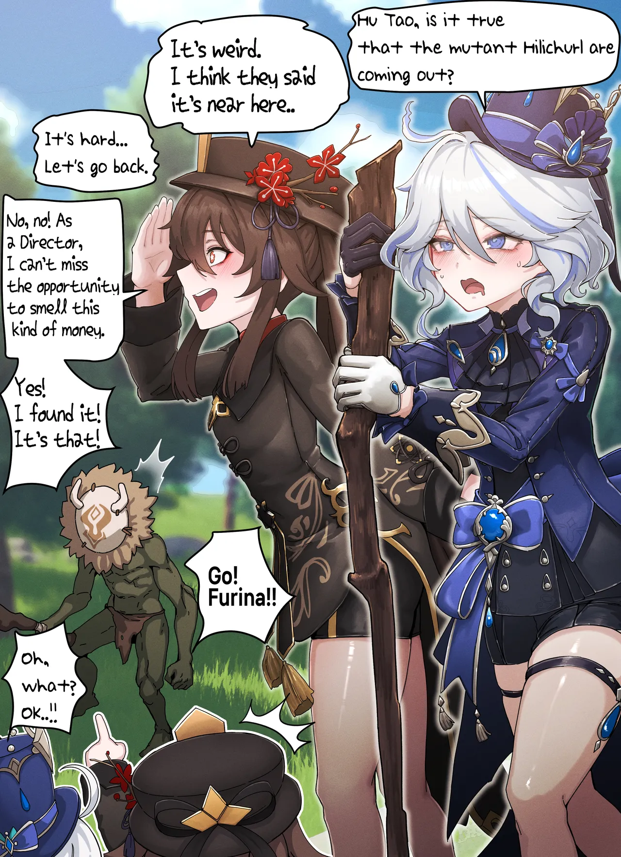 [Horori] Teyvat Gravure #08: Hu Tao & Furina (Genshin Impact) [English] [Uncensored] 2eme image