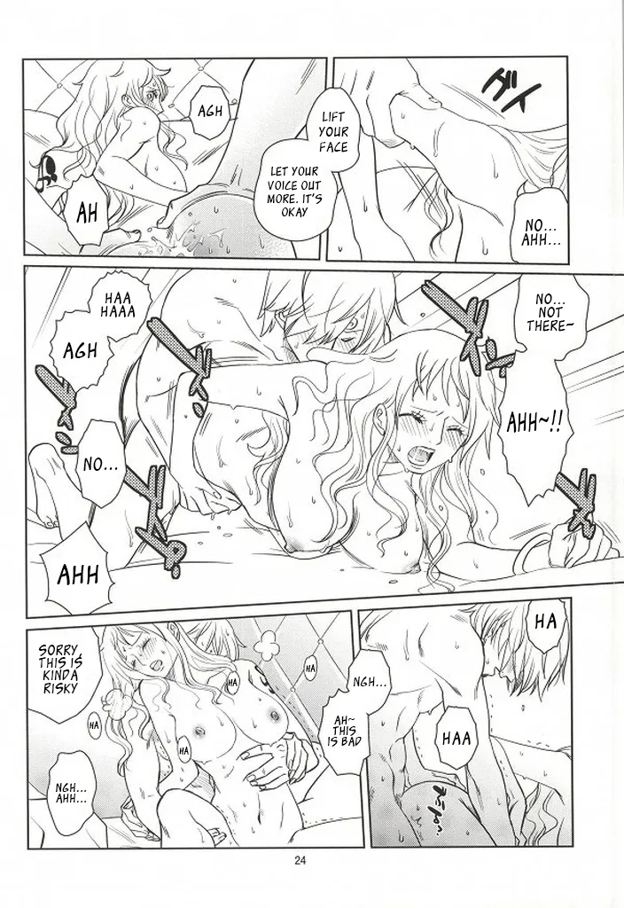 (C86) [Mamiana Paradise (Kuri)] Himitsu no Koi Wazurai (One Piece) [English] image number 22