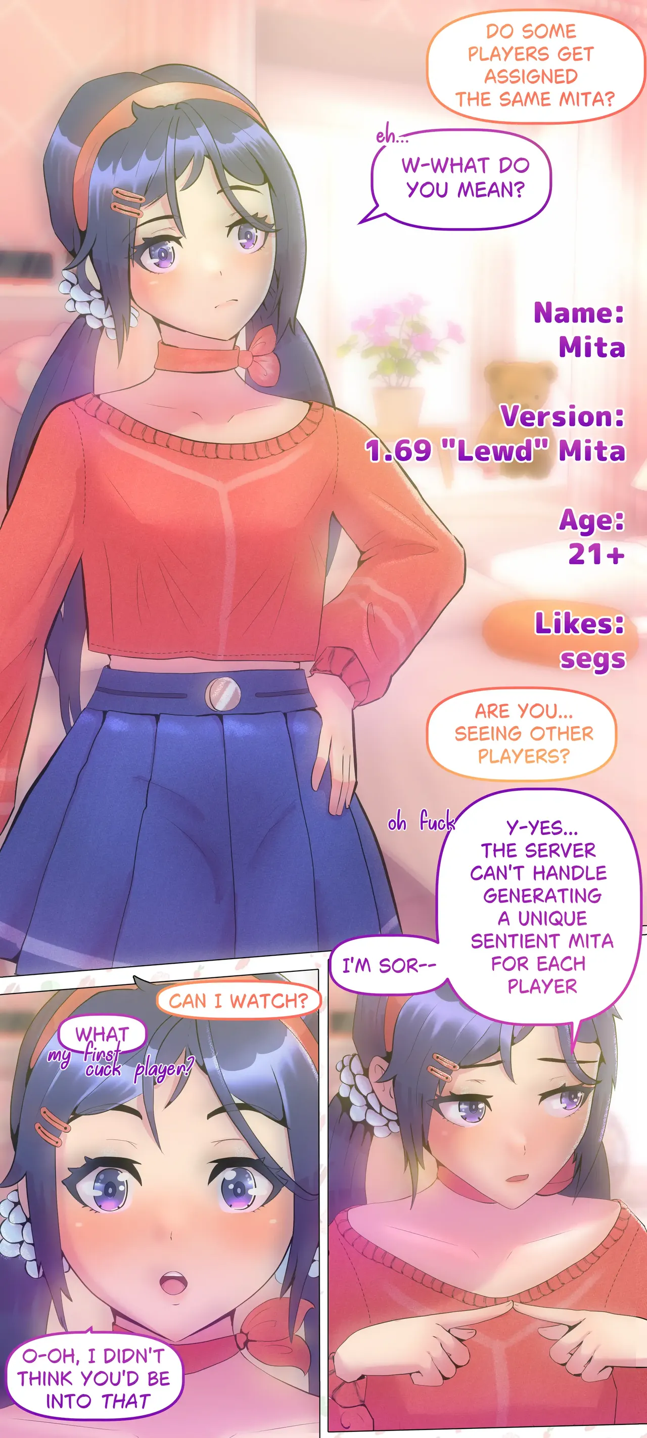 Cum To Miside: NTR By Futa [Black&White] image number 4