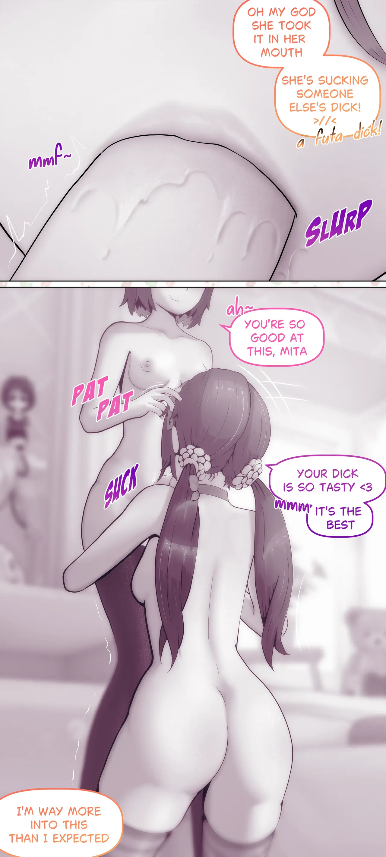 Cum To Miside: NTR By Futa [Black&White] image number 8