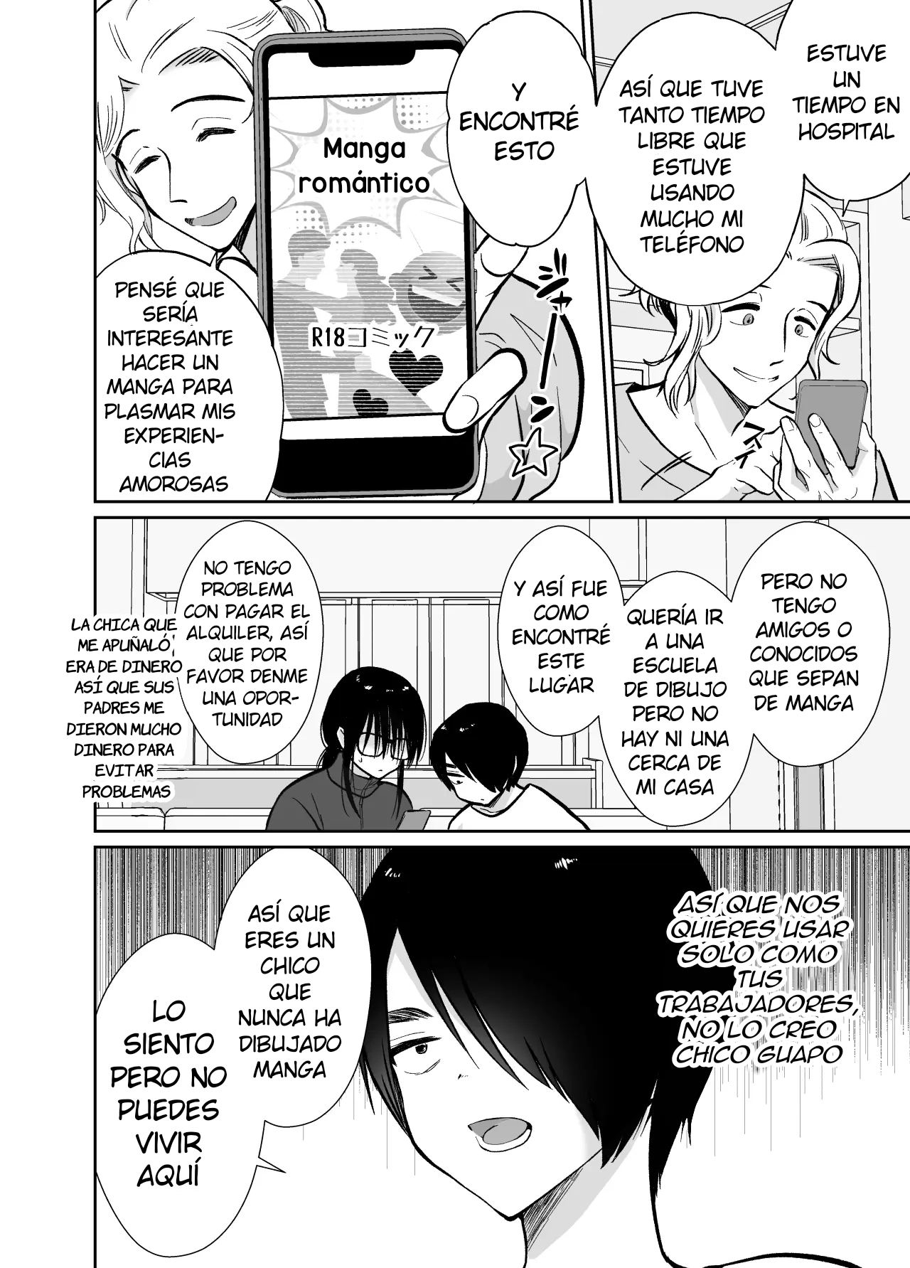 Mesu Ochi Share House Rin-kun Hen 〜 Mangaka Shibou no Kage Kya 2 nin ga Chara Otoko ni Oishiku Taberareru Made〜 [Delnero] [Spanish] image number 15