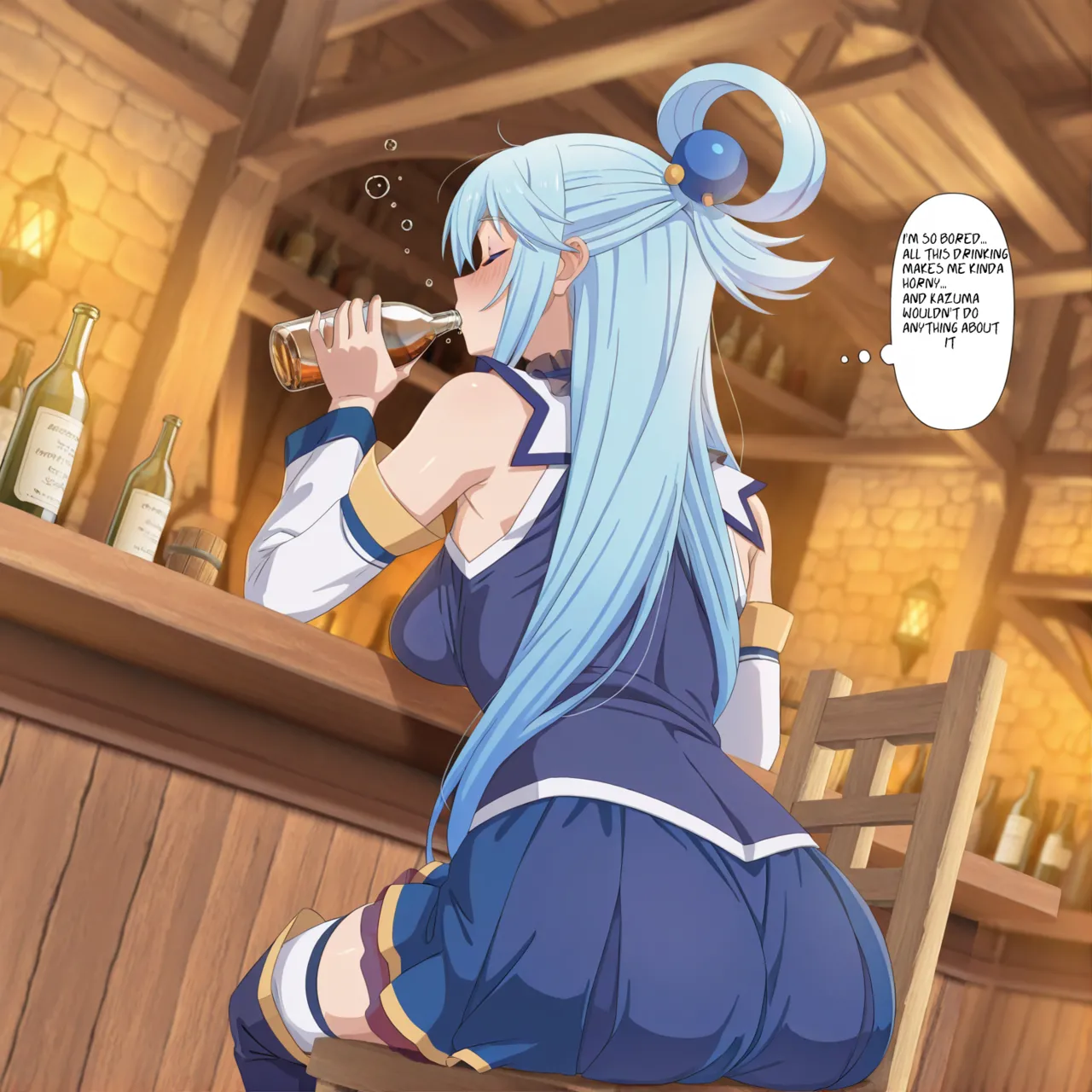 [Waifu Factory] Aqua drunken adventures [AI generated] 画像番号 1