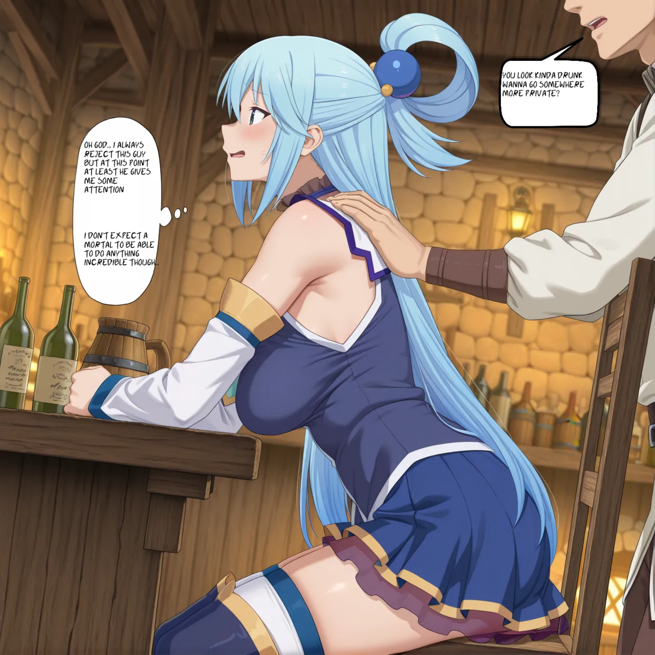 [Waifu Factory] Aqua drunken adventures [AI generated] 画像番号 2