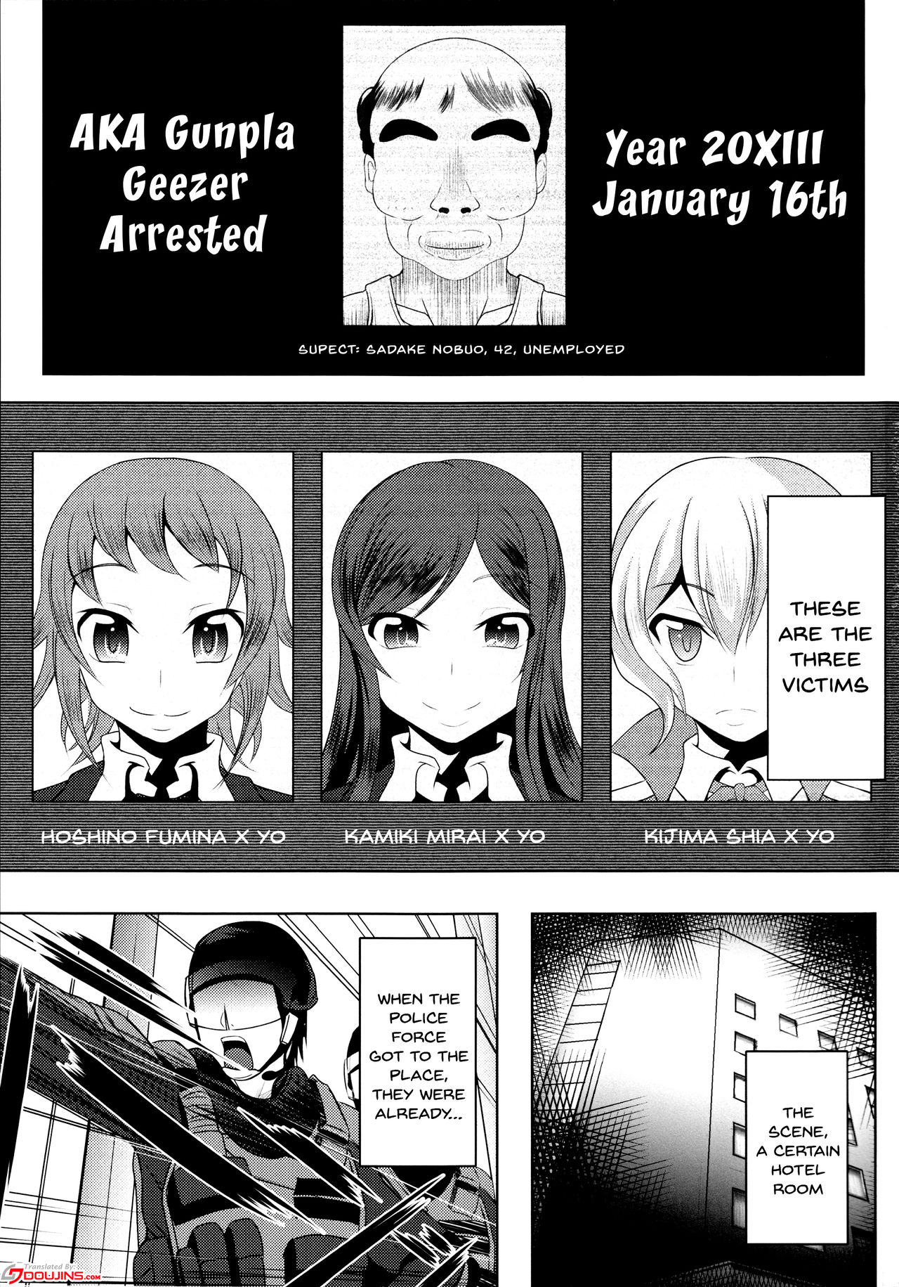 (C88) [Bitch Bokujou (Sandaime Bokujou Nushi Kiryuu Kazumasa)] Gunpla Oji-san ~Build Report~ (Gundam Build Fighters Try) [English] [Doujins.com] 图片编号 2