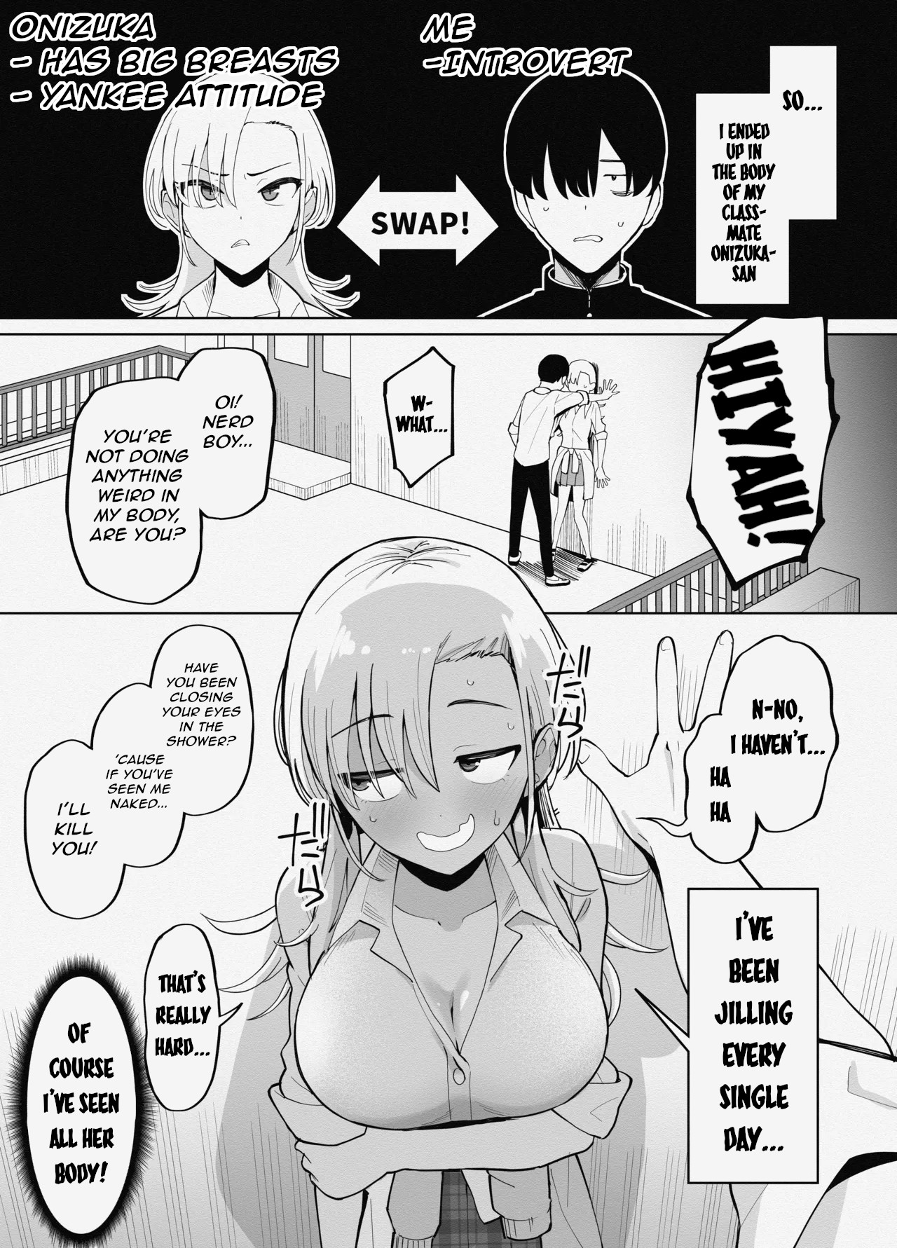 A Story About a Man who Swaps Bodies with a Yankee girl and ends up Having to Satisfy his Old Penis 이미지 번호 1