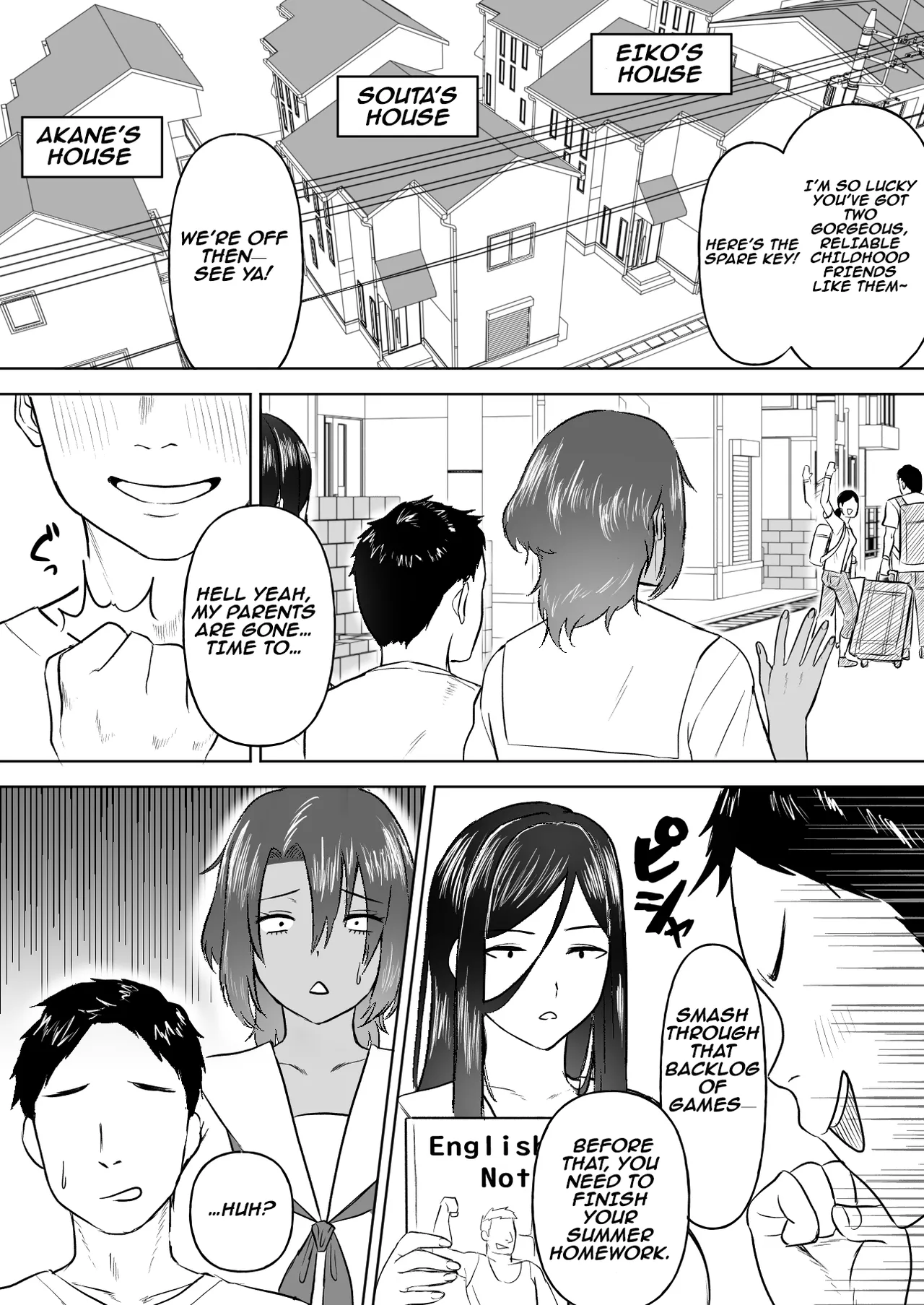 [Ore no Sasakure] Dekai Osananajimi-tachi ni Hasamarete Ase Daku Harem Ecchi | Harem Sex Sandwiched Between My Huge Childhood Friends [English] [Aishi21] numero di immagine  5