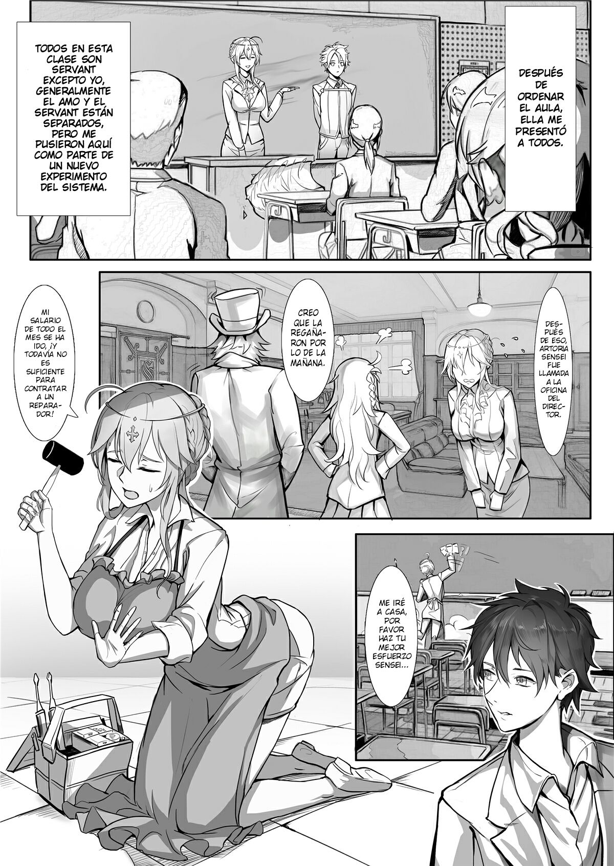 (C95) [Nameless (Tsuki no Senninno)] Kyoushi Taiken (Fate/Grand Order) [Spanish] [Decensored] image number 10