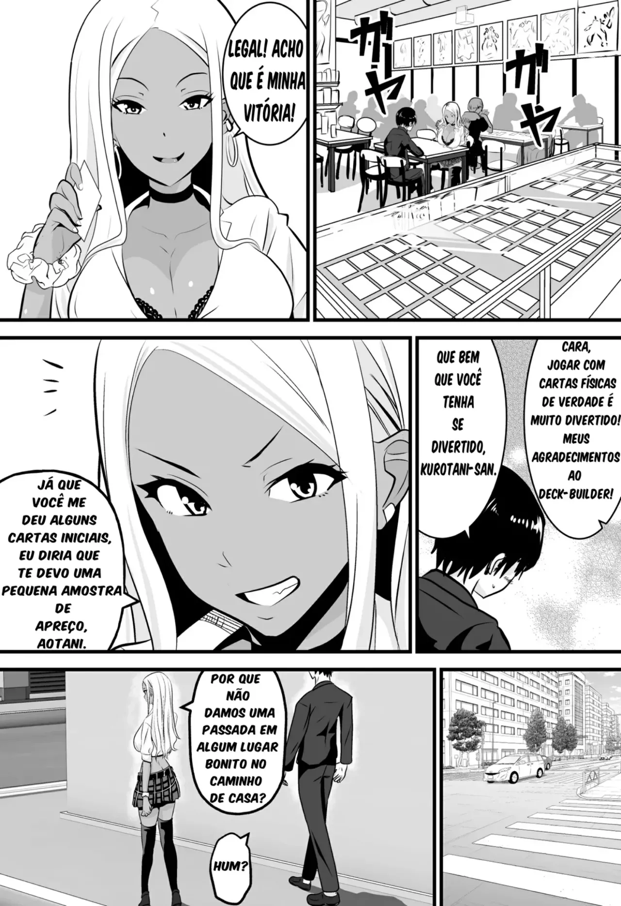 [Niizuma Gaikokkaku] Otaku ni Yasashii Kuro Gal ga Rare Card to Koukan de Sex Sasetekureru [Portuguese-BR] [Digital] Bildnummer 3