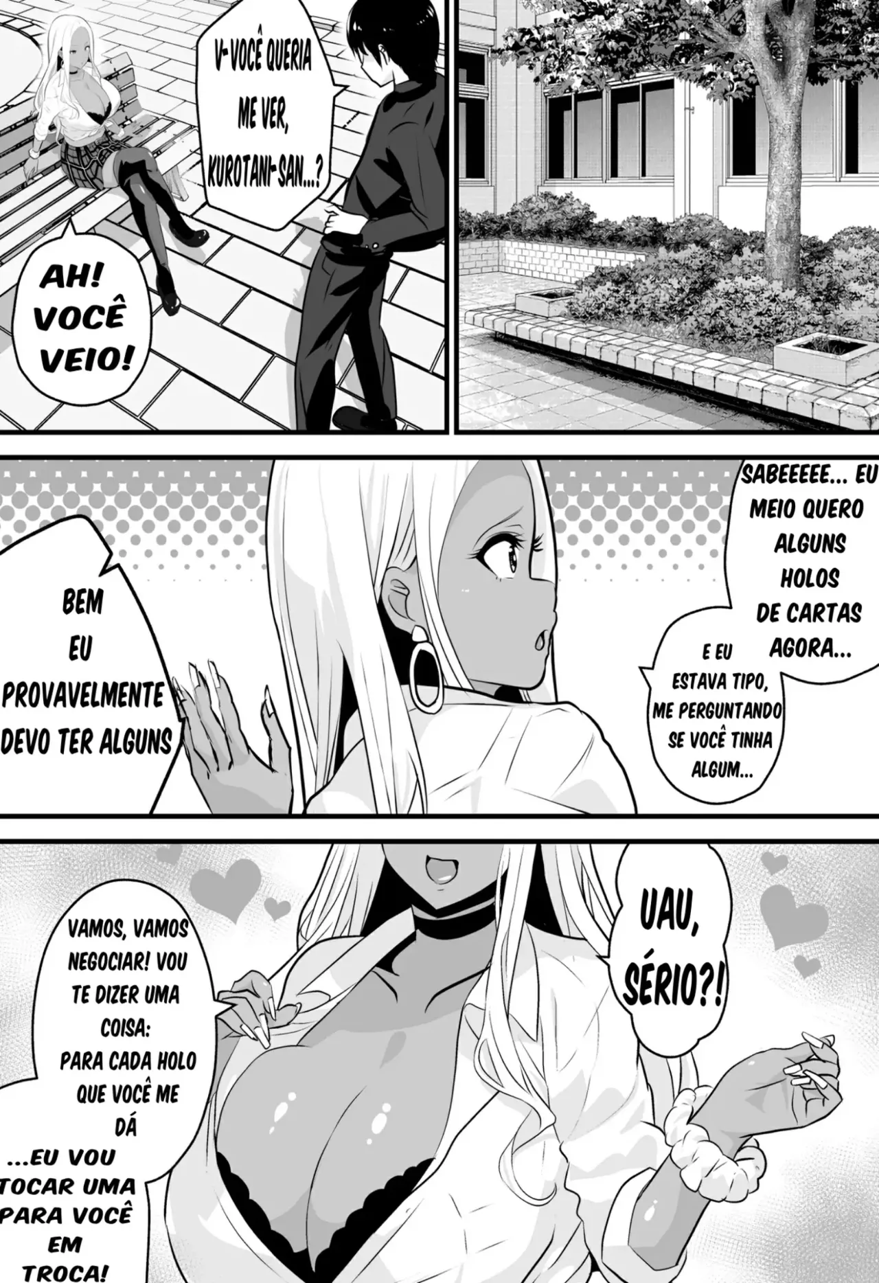 [Niizuma Gaikokkaku] Otaku ni Yasashii Kuro Gal ga Rare Card to Koukan de Sex Sasetekureru [Portuguese-BR] [Digital] Bildnummer 15