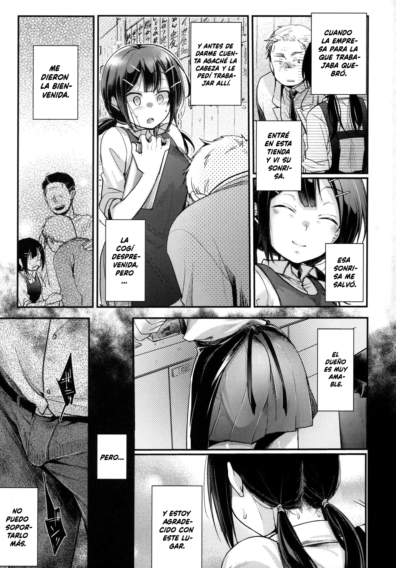 [TWILIGHT DUSK (Aya)] Tsutomesaki no Musume-san o Oishiku Itadaku Hon Teishoukuya Hen [Spanish] [MandaloAsiNoma] 画像番号 6