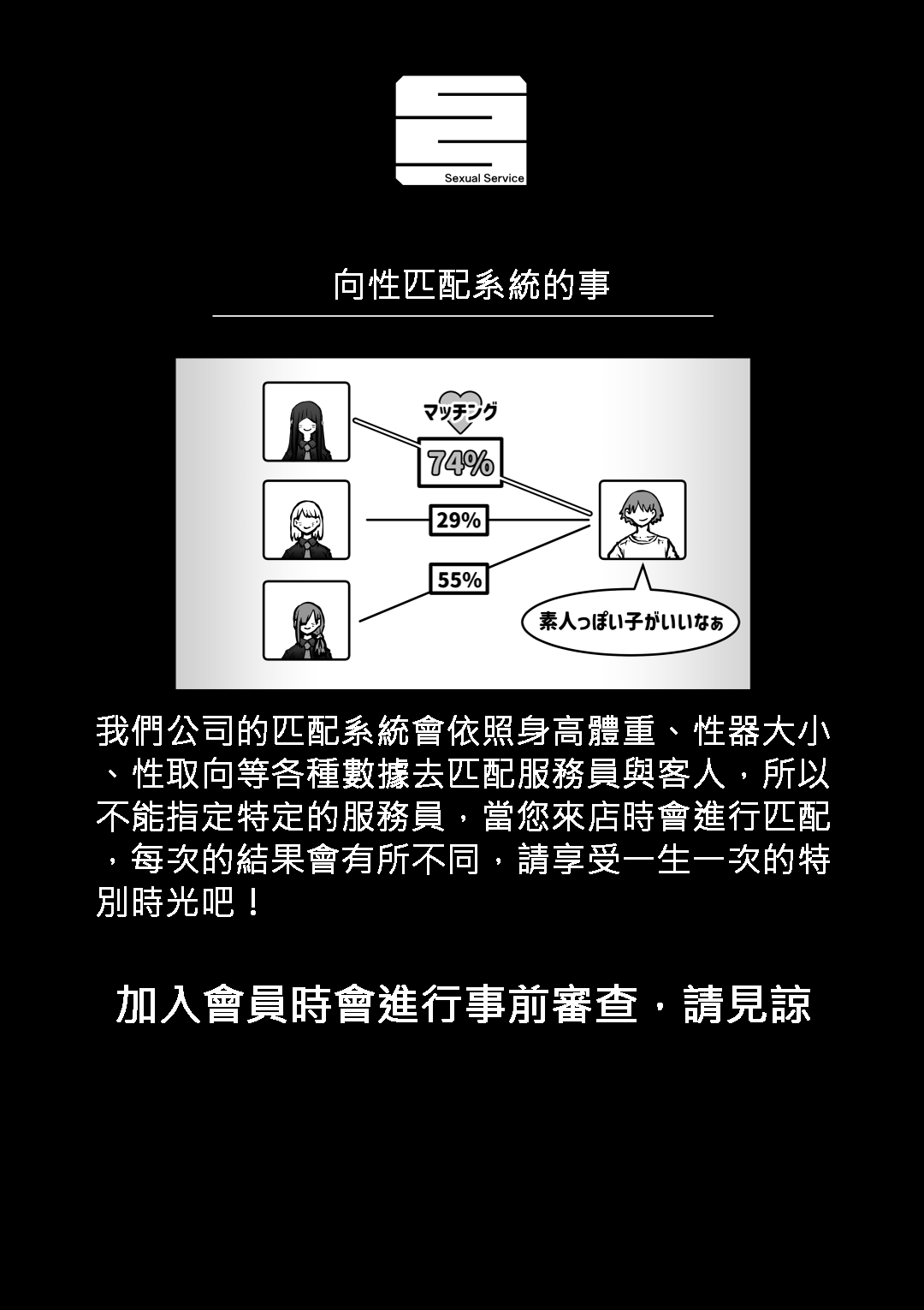 [Getsumen Kussaku Chousakudan (Zyugoya)] Kanzen Doui-gata Seifuuzoku Sexual Service Kabushikigaisha [Chinese] [110836iz翻譯] Bildnummer 22