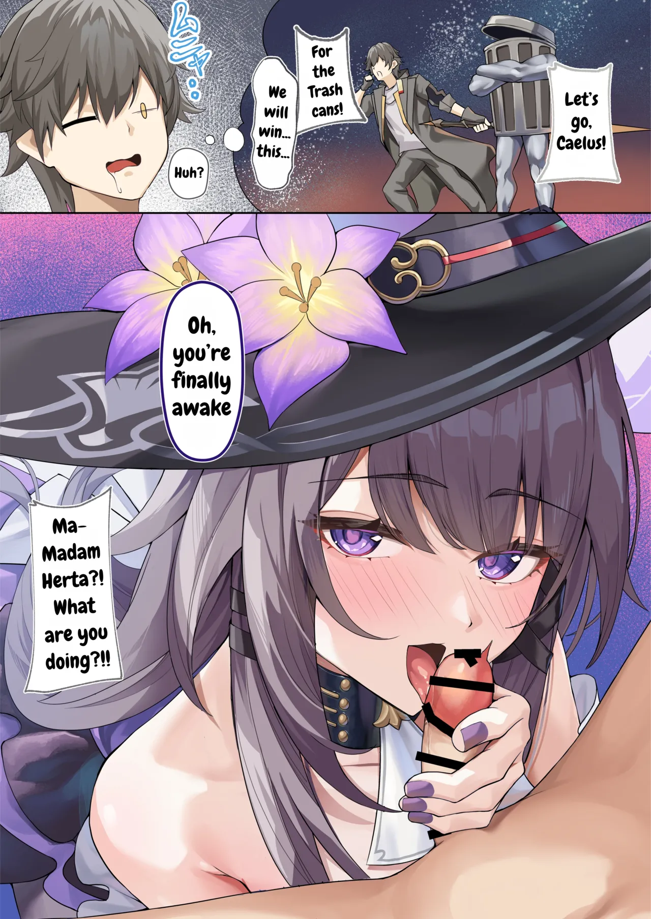 [Shiro Paka] Madam Herta wa Caelus no Seishi ga Hoshii Rashii... | Madam Herta seems to want Caelus's sperm... (Honkai: Star Rail) [English] [DefinitelyNotPixel] imagen número 1