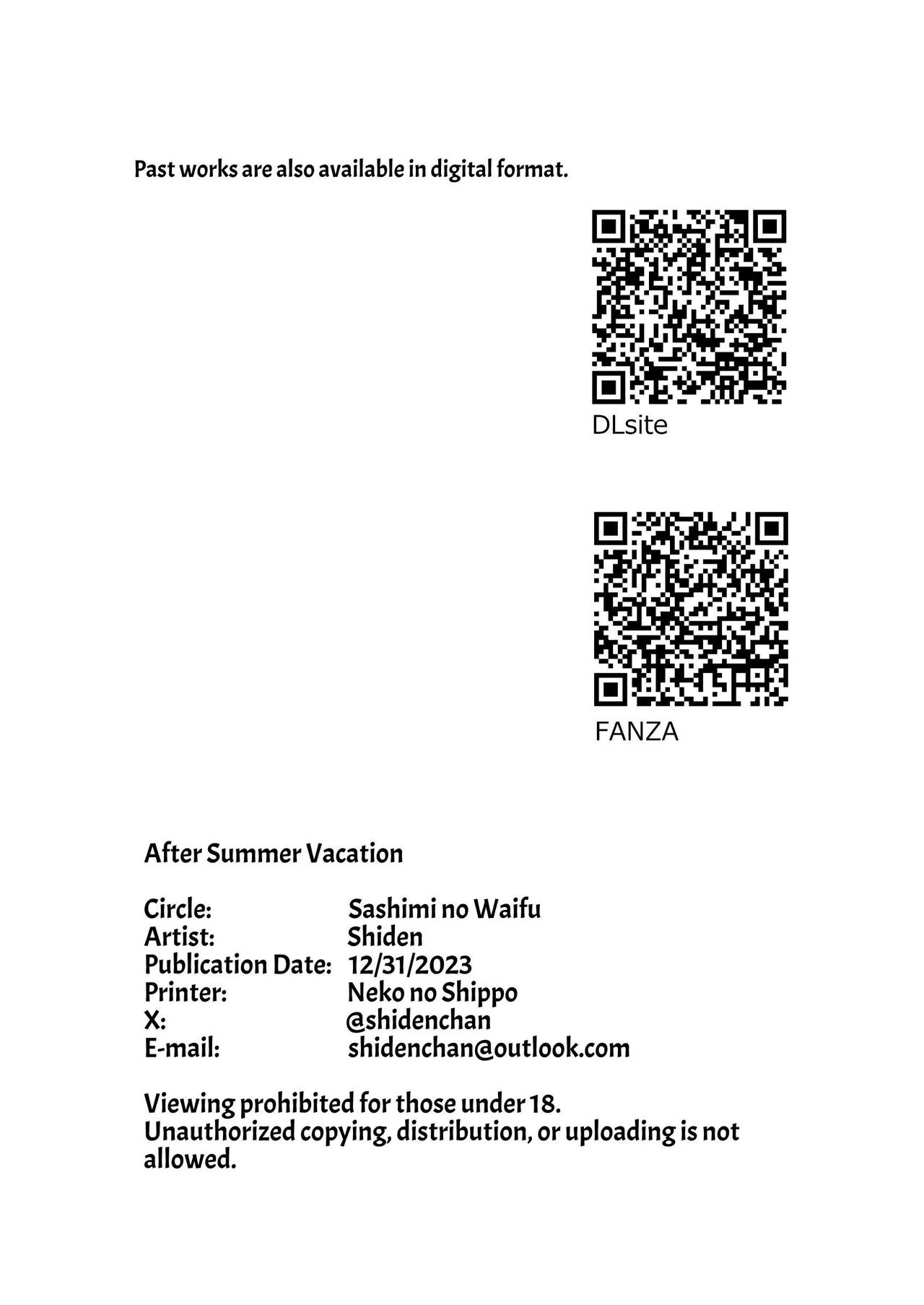 [Sashimi no Wife (Shiden)] After Summer Vacation [English] [ADTL] [Digital] 图片编号 34