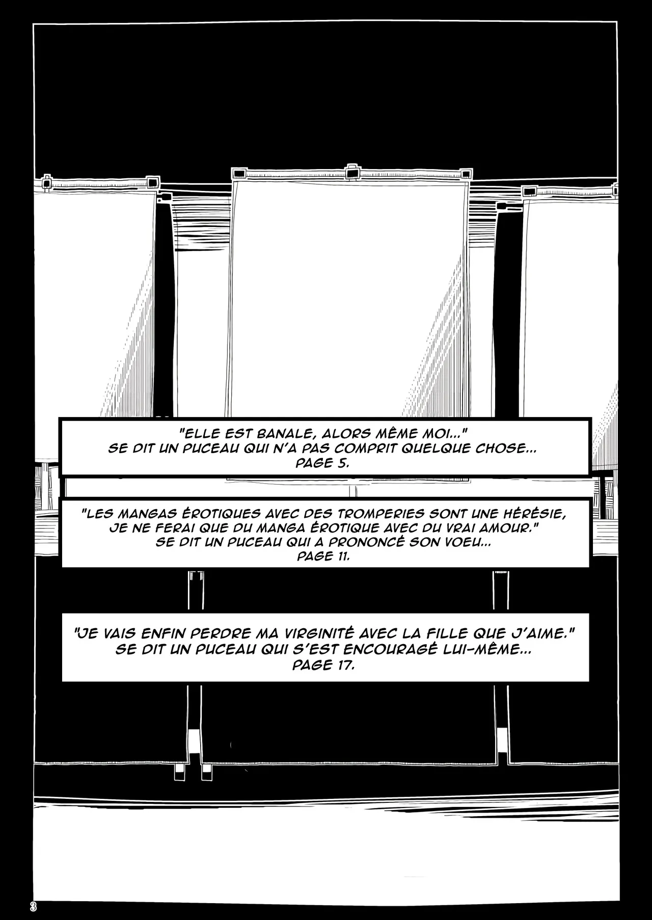 [Seken no Katasumi (Kaeruyama Yoshitaka)] Jimi de Otonashisou ni Miete Doutei wo Taberu no ga Shumi no Warui Onna no Ko Doujin Sakka-chan ni Seiheki wo Dame ni Sareru Douteikuntachi no Hanashi [French] [Lopxi] [Digital] 画像番号 3