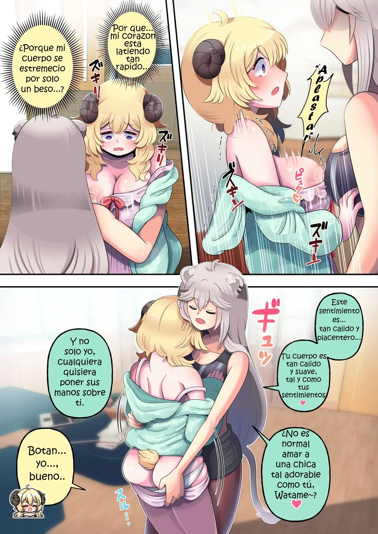 [Minominiya (Minomini)] Futashishi x Wata ♥Lion no Aijou Hyougen Hen♥ | Futashishi x Wata ♥La Expresión de Amor de Lalion♥ (Shishiro Botan, Tsunomaki Watame) [English] [Rabu&Desu translations] [Spanish] [PorLaCultura] numero di immagine  10