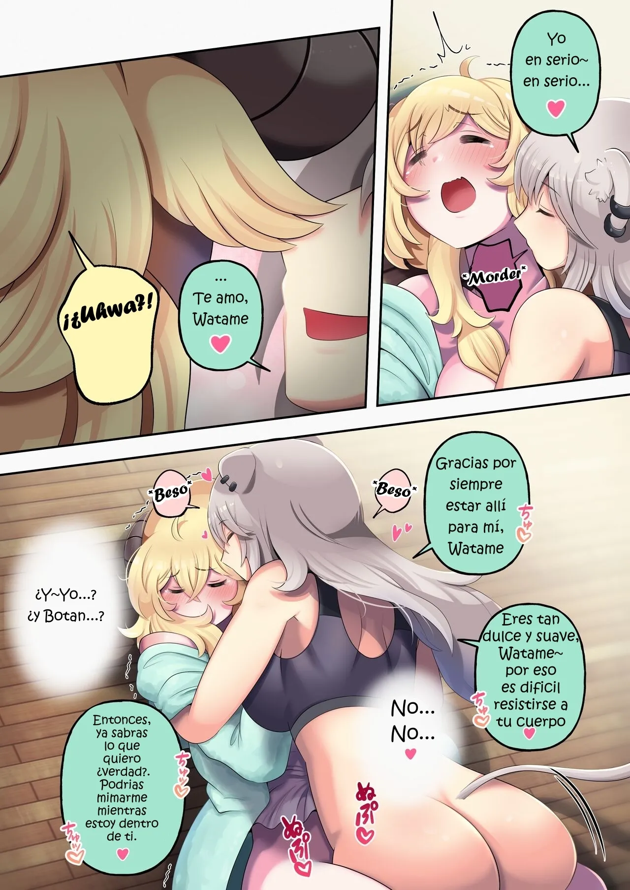 [Minominiya (Minomini)] Futashishi x Wata ♥Lion no Aijou Hyougen Hen♥ | Futashishi x Wata ♥La Expresión de Amor de Lalion♥ (Shishiro Botan, Tsunomaki Watame) [English] [Rabu&Desu translations] [Spanish] [PorLaCultura] numero di immagine  15