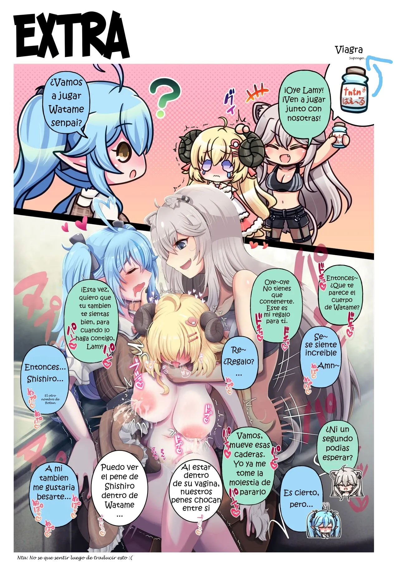 [Minominiya (Minomini)] Futashishi x Wata ♥Lion no Aijou Hyougen Hen♥ | Futashishi x Wata ♥La Expresión de Amor de Lalion♥ (Shishiro Botan, Tsunomaki Watame) [English] [Rabu&Desu translations] [Spanish] [PorLaCultura] numero di immagine  34