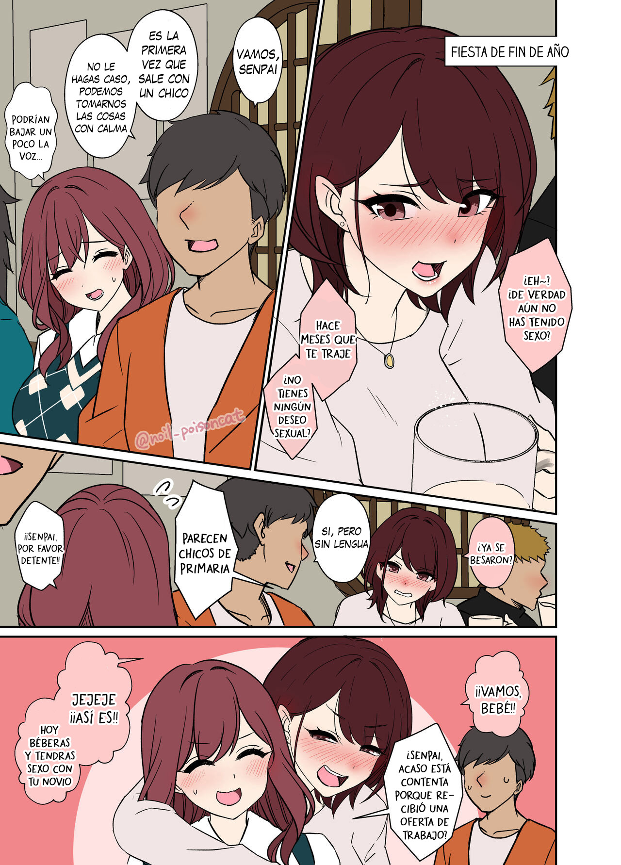 [Dokuneko Noil] Bounenkai de Deisui Shita Joshidaisei ni Warui Koto o Suru Hanashi | Una historia sobre emborracharse y follar con algunas chicas en una fiesta de año nuevo [Spanish] [Traducciones necesarias] numero di immagine  2